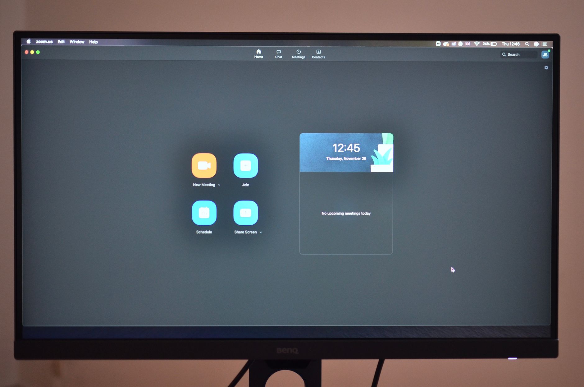 A video call on a screen
